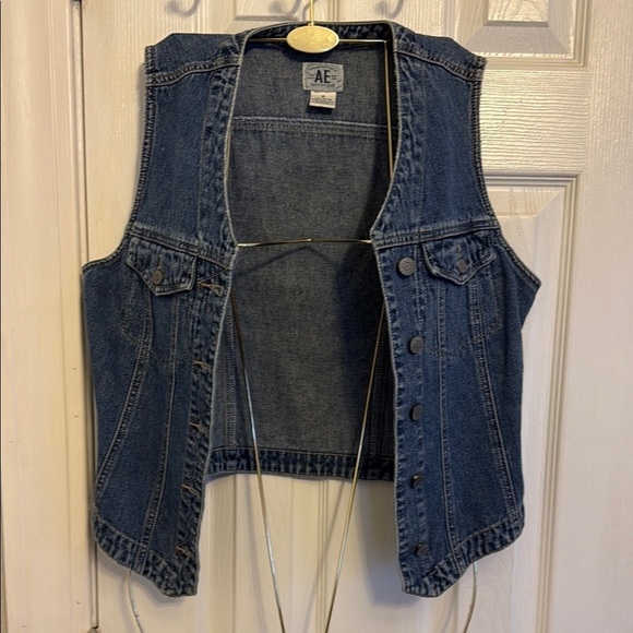VINTAGE Y2K American Eagle Outfitters Denim Vest #518 - Picture 2 of 12